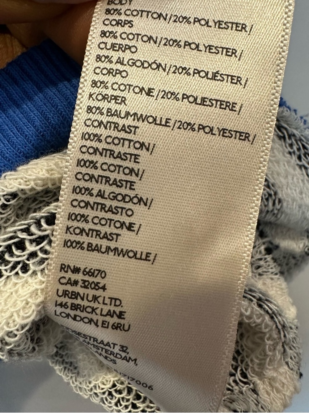 Free People Oversized Striped Black & White Sweatshirt with Blue Trim - Picture 10 of 10